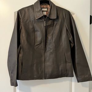 DARK CHOCOLATE BROWN LEATHER JACKET